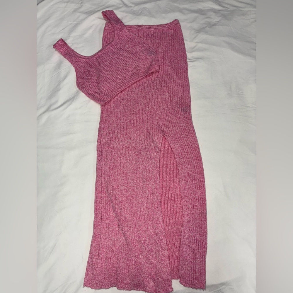 SHEIN Two Piece Pink Knitted Set Size Small